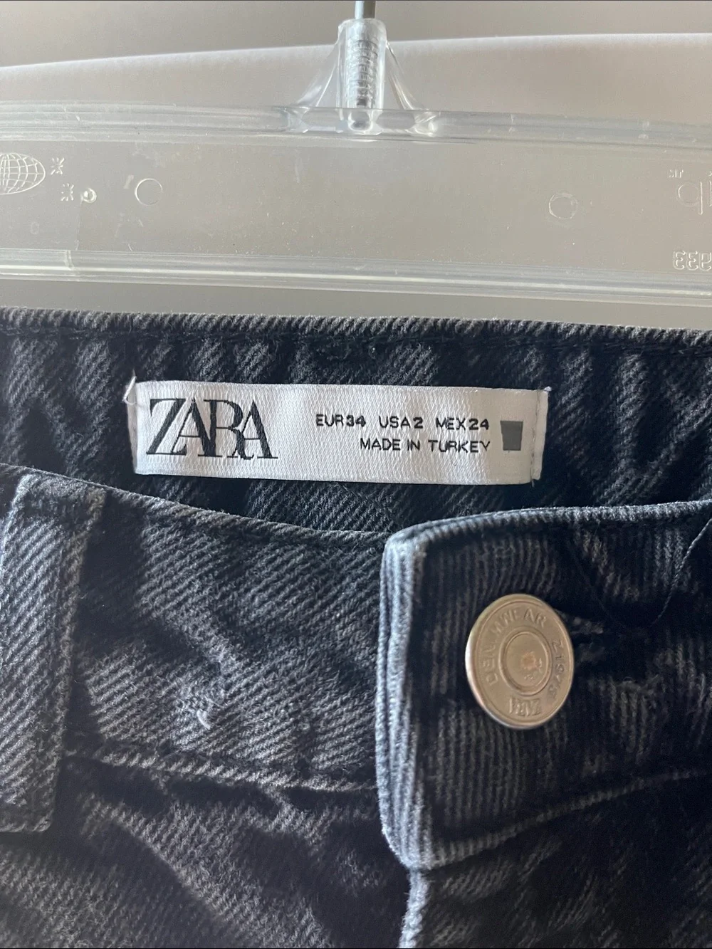 Zara black denim high waisted jean shorts